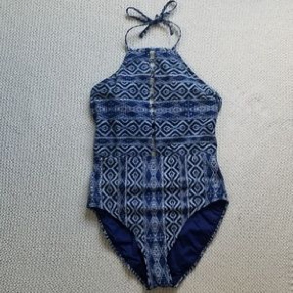 La Blanca High Neck Halter Strappy Back One Piece - Picture 4 of 8